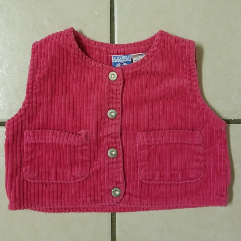 4/$20 Girls Pink Snap Down Vest